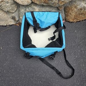 Blue Pet Carrier with Black Straps